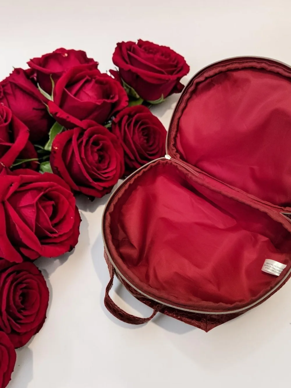10 / $10 Red Croc-Embossed Women’s Cosmetic Pouch
